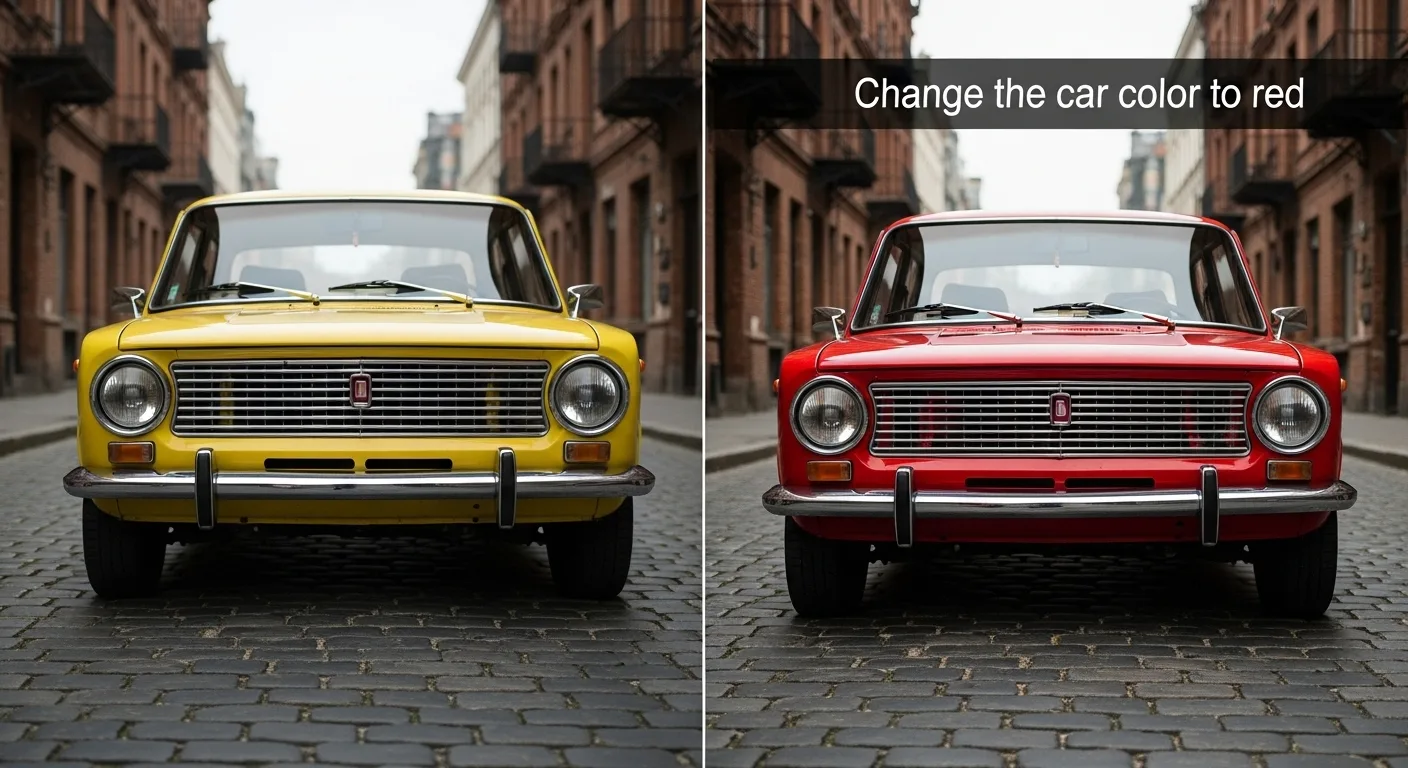 Fast Flux Kontext AI image processing showing instant professional editing results